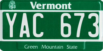 VT license plate YAC673