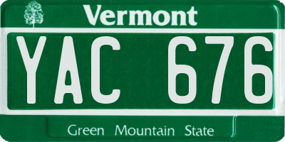 VT license plate YAC676