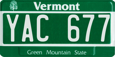 VT license plate YAC677