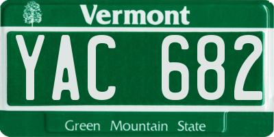VT license plate YAC682