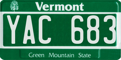 VT license plate YAC683