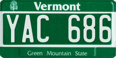 VT license plate YAC686