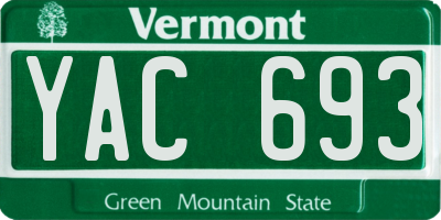 VT license plate YAC693