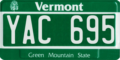 VT license plate YAC695