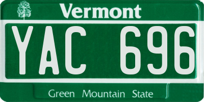 VT license plate YAC696