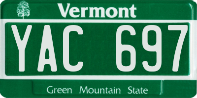 VT license plate YAC697