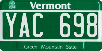 VT license plate YAC698