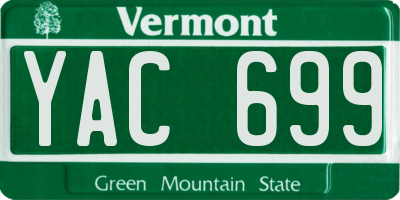 VT license plate YAC699