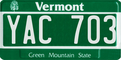 VT license plate YAC703