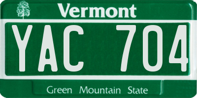 VT license plate YAC704