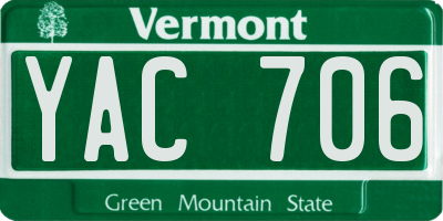 VT license plate YAC706