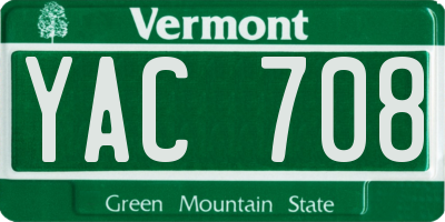 VT license plate YAC708