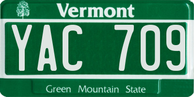 VT license plate YAC709