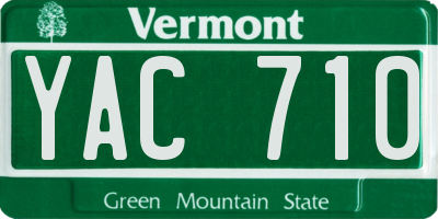 VT license plate YAC710
