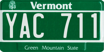 VT license plate YAC711