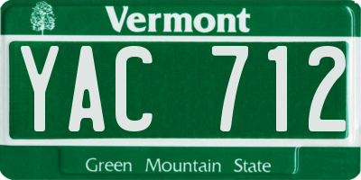 VT license plate YAC712