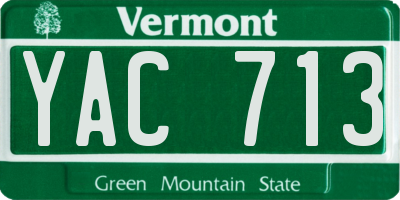 VT license plate YAC713