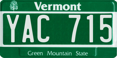 VT license plate YAC715