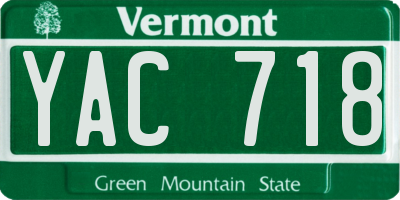 VT license plate YAC718