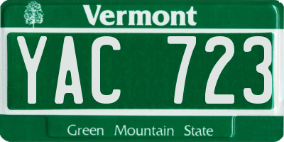 VT license plate YAC723