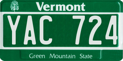 VT license plate YAC724