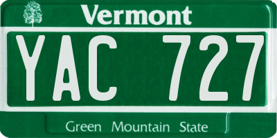 VT license plate YAC727