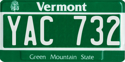VT license plate YAC732