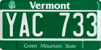 VT license plate YAC733