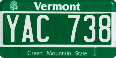 VT license plate YAC738