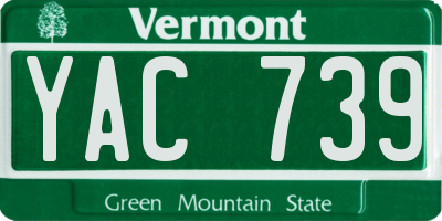 VT license plate YAC739