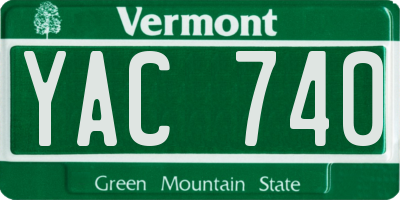 VT license plate YAC740