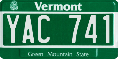 VT license plate YAC741