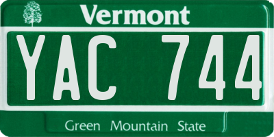 VT license plate YAC744