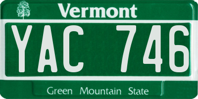 VT license plate YAC746