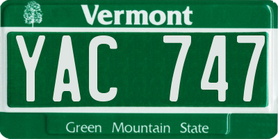 VT license plate YAC747