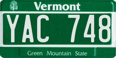 VT license plate YAC748