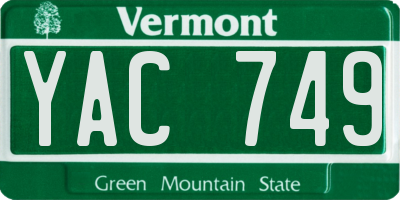 VT license plate YAC749