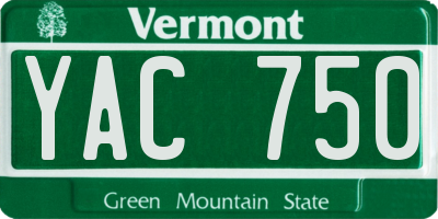 VT license plate YAC750