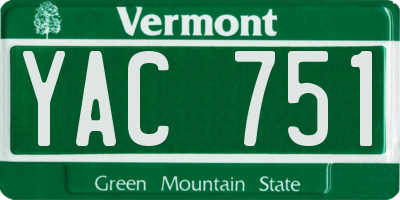 VT license plate YAC751