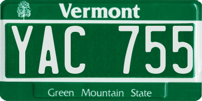 VT license plate YAC755