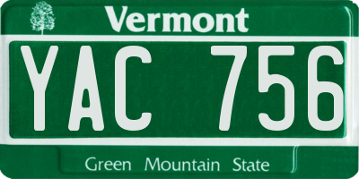 VT license plate YAC756