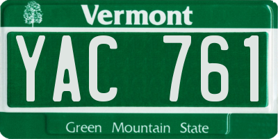 VT license plate YAC761