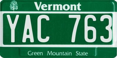 VT license plate YAC763