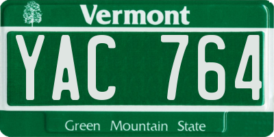 VT license plate YAC764