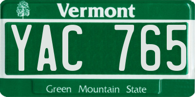 VT license plate YAC765