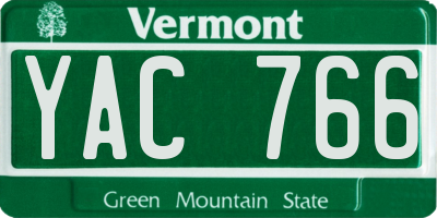 VT license plate YAC766