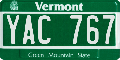 VT license plate YAC767