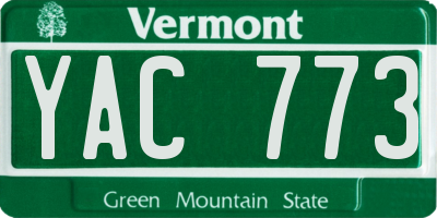 VT license plate YAC773