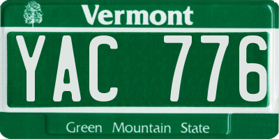 VT license plate YAC776