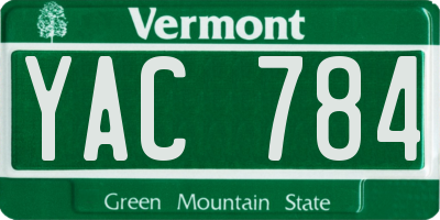 VT license plate YAC784